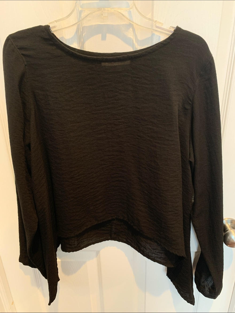 Eleven Stitch Design Black Long Sleeve Oversized Top Size Medium
